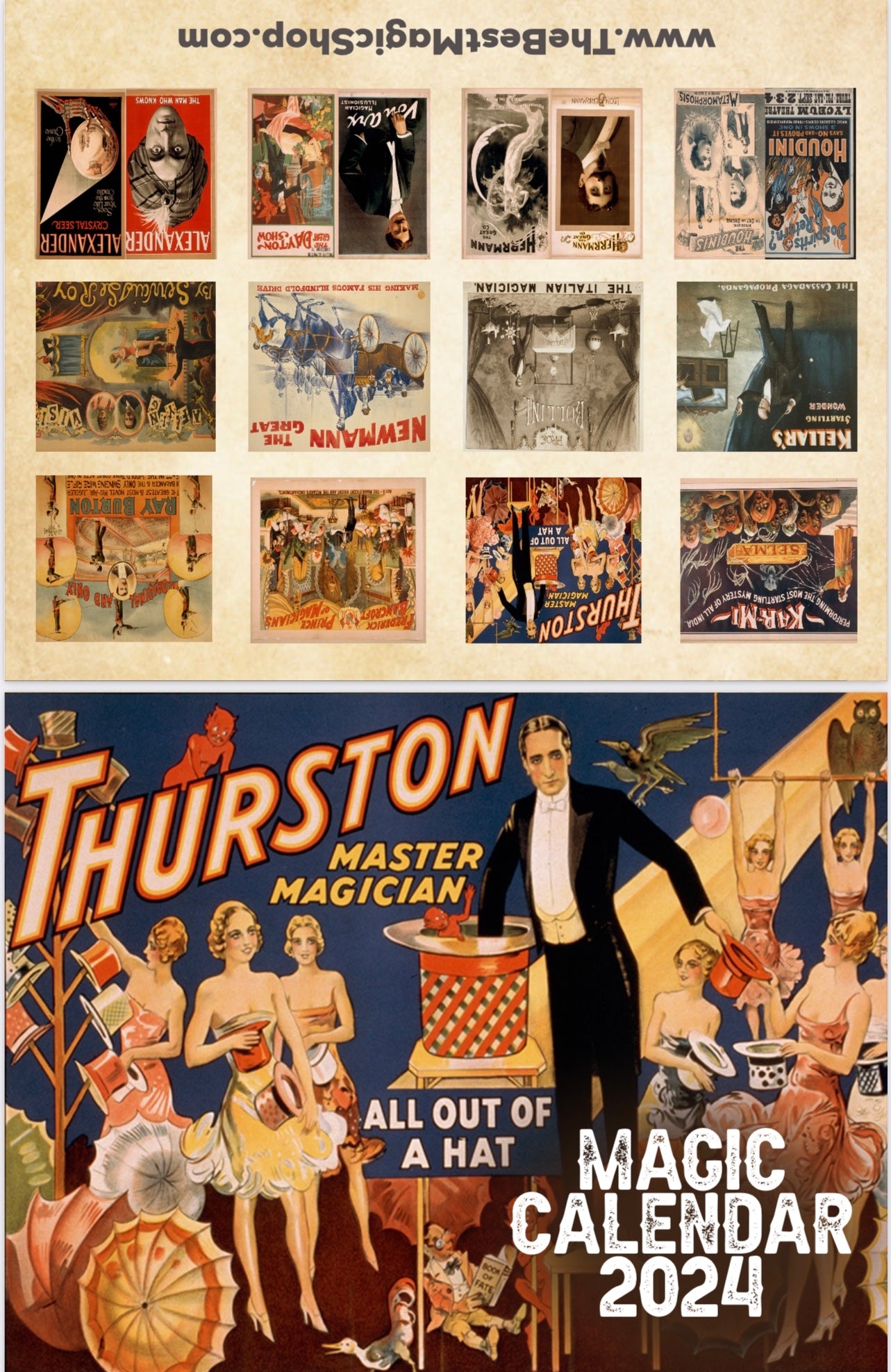 Magic Calendar 2024 - Vintage Magic Posters Wall Calendar